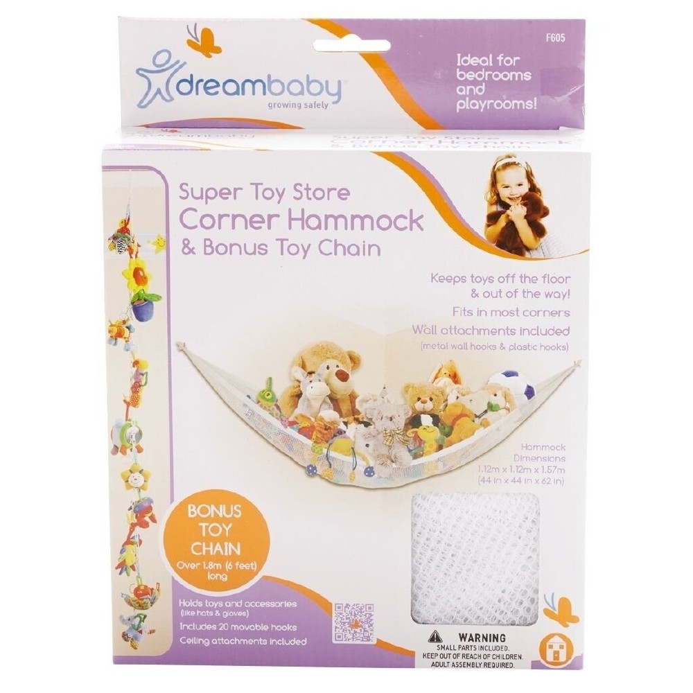 Dreambaby Toy Storage Hammock BONUS CHAIN Toy Hammock 10.75" x 8" x 2.5" New